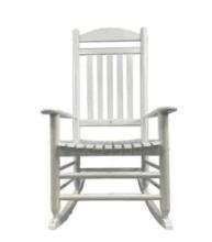 Hampton Bay Patio White Wood Outdoor Rocking Chair