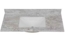 Home Decorators Solid Rectangular Single Sink Vanity Top in Winter Mist