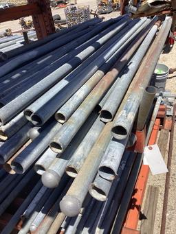 Shelf lot of assorted steel pipes