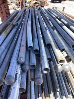 Shelf lot of assorted steel pipes