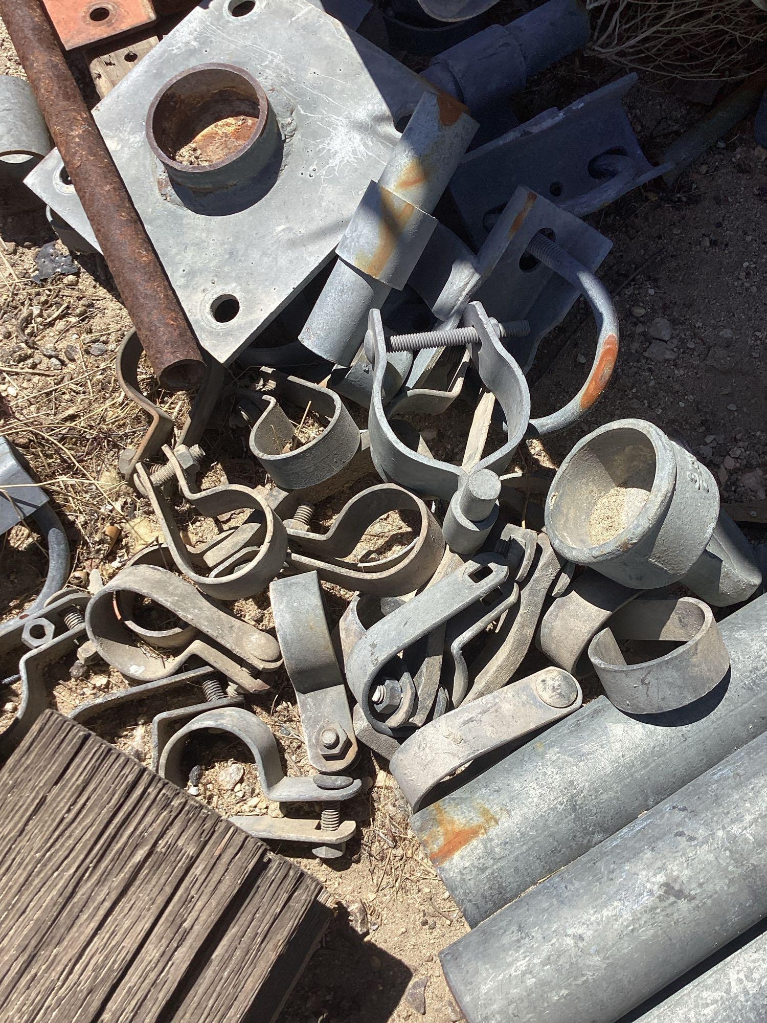 Shelf lot of assorted steel pipes