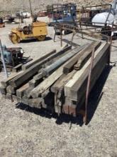 Lot of wooden beams w/ rolling cart