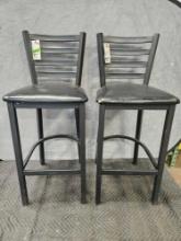 (2) Black Counter Height Barstools