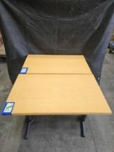 (2) Wood Top Tables