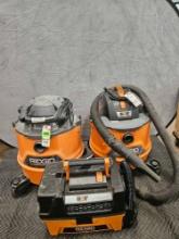 Lot Of (3) RIDGID Shop Vacs (Nonoperational)