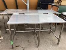 (2) Stainless Steel Tables