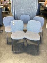 Lot Of 5 Soft Seating Gray Chairs