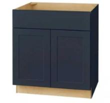 Hampton Bay Avondale Ready to Assemble Plywood Shaker Sink Base Kitchen Cabinet in Ink Blue