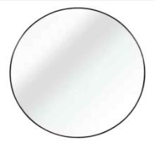 (2) Black Round Metal Framed Hanging Bedroom Mirrors
