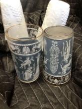 Box Lot Of Vintage Glass Cups