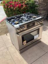 Thor Kitchen Tilt Panel 36 in. Freestanding Gas Range w/6 Burners and Air Fry Convection