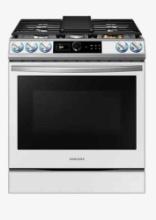 Samsung BESPOKE 6.0 cu. ft. Smart Slide-in Gas Range w/Smart Dial, Air Fry and Wi-Fi in White Glass