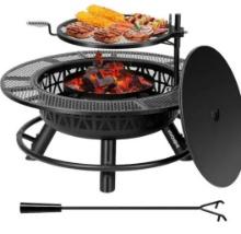 Vivohome 35 in. Metal Wood Burning Fire Pit