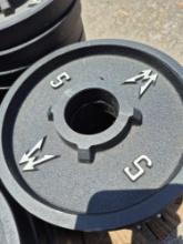 (10) 5 lb Custom Deep Dish Weights