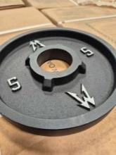 (10) 5 lb Custom Deep Dish Weights