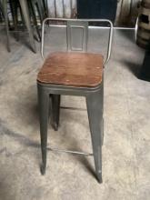(4) Rustic steel low back bar stools