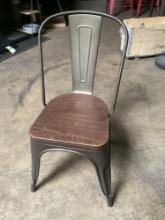 (13) Rustic brown dining chairs