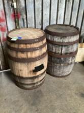 (2) decorative barrels