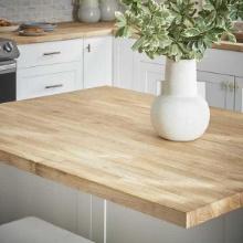 Unfinished Hevea Solid Wood Butcher Block Countertop With Square Edge