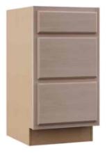 Assembled Drawer Base Kitchen Cabinet in Unfinished with Recessed Panel