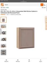 Assembled Wall Kitchen Cabinet in Unfinished with Recessed Panel