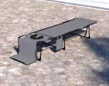 (2)Veikois chaise lounge outside tanning chair set w/ face hole*Grey*