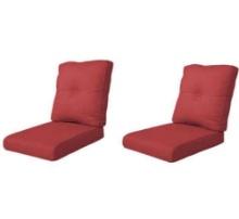 (2) Outdoor Lounge Chair Replacement Cushions in Red