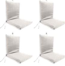 (4) Outdoor Dining Cushions in Swain sand and White