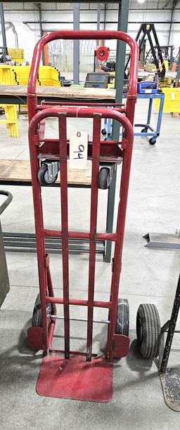 2 wheel and a 4 wheel cart with hard tires