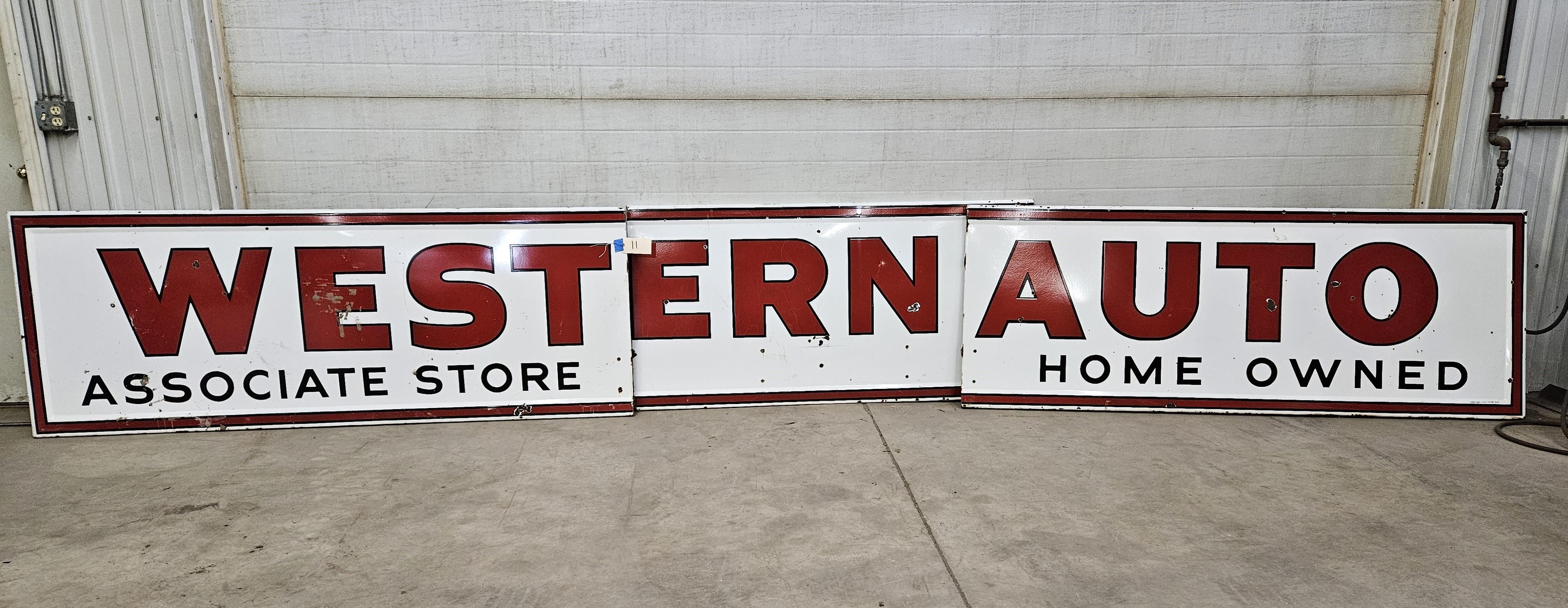 Western Auto Associate Porcelain Sign - large
