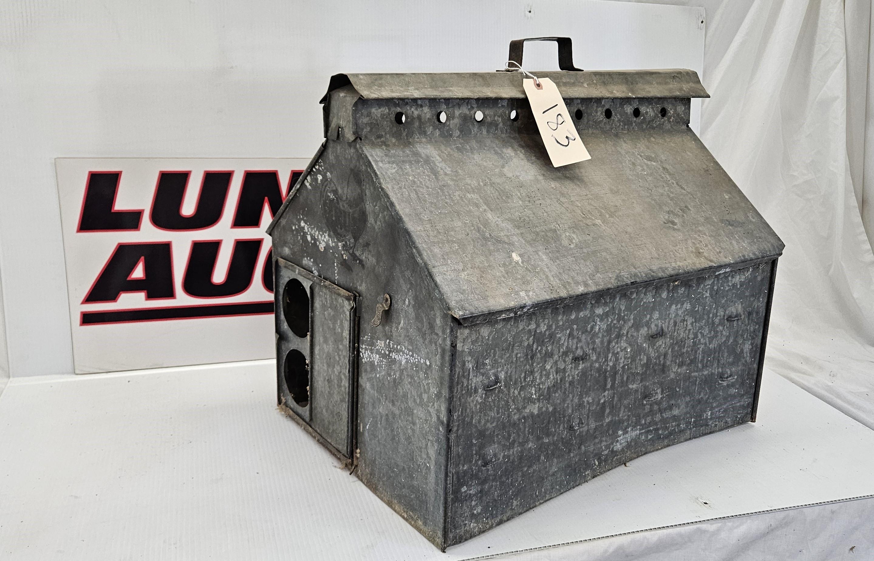 Vintage Galvanized Chicken Brooder