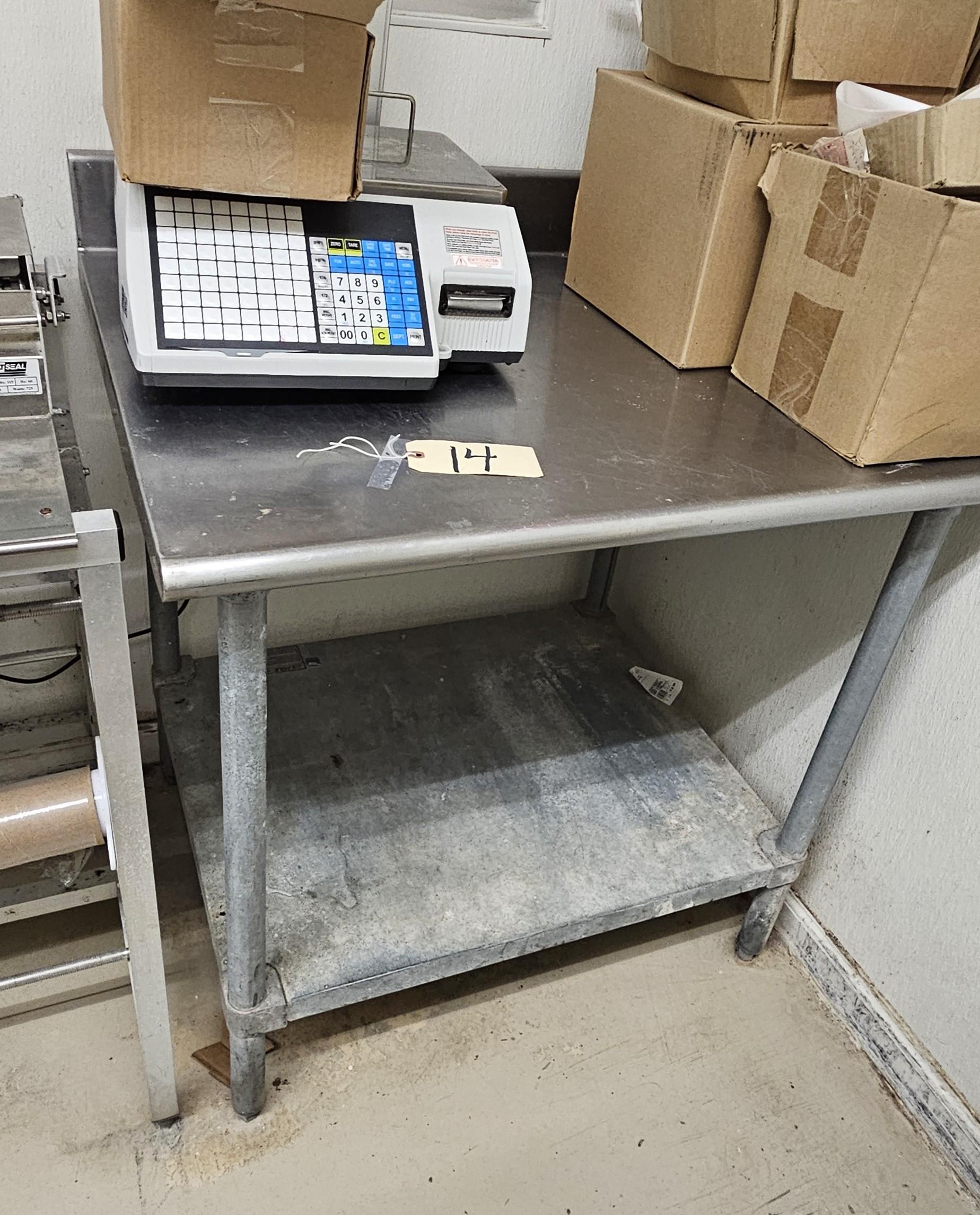 Stainless Steel Work Table with lower Shelf - 36" x 30" x 36" H