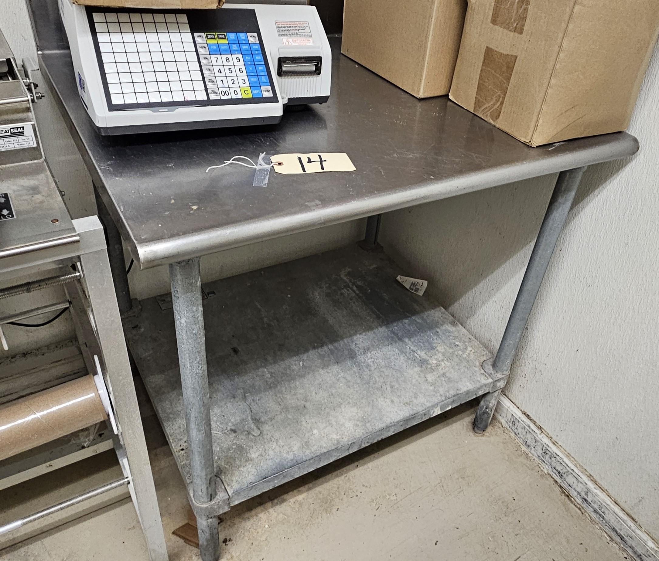 Stainless Steel Work Table with lower Shelf - 36" x 30" x 36" H