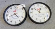 2 - Red Rooster Foods 13" Wall Clocks