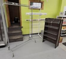 Rolling Hanging Rack & 2 Display Racks