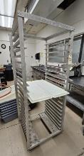 Tall Stainless Steel Rolling Rack for Trays - 26.25" x 24" x 68"