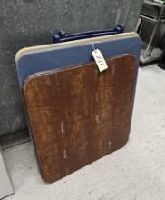 3 - Card Tables & 2 Wooden Folding Chairs