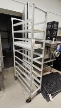 Stainless Steel 9-Tray  Rolling Rack - 30"x 13"x 69"H