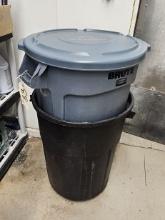 2 - 55 Gallon Plastic Garbage Cans