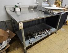 Stainless Table with Lower Shelf - Contents Not Included
