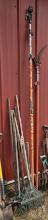 Assortment of Rakes & Hoes & Tree Trimmers & Misc
