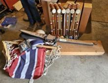 Croquet Set & Volleyball &  Swing & Soft Sided gun case