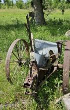 Antique Pull-type Potato Planter on Steel Wheels