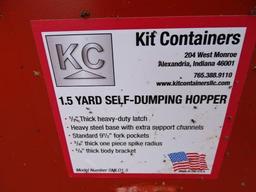KT Unused 1.5-Cubic Yard Self Dumping Hopper, 4000 LB Capacity
