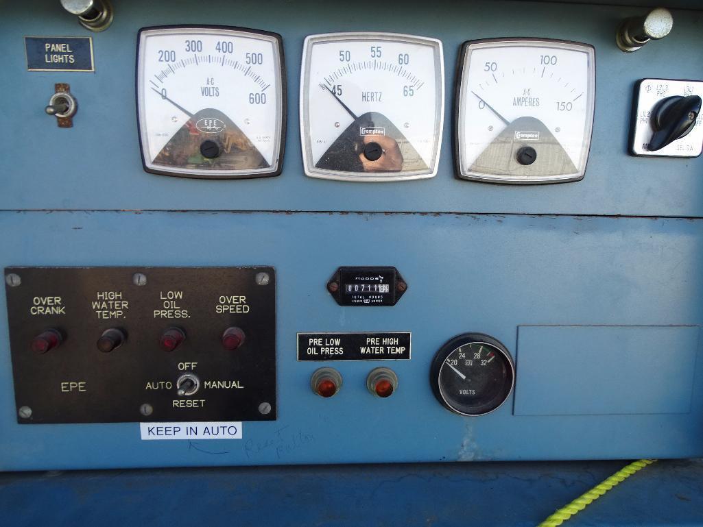 125KW Standby Generator, Cummins 6-Cylinder Gas Engine, Enclosure, Hour Meter Reads: 711, s/n: