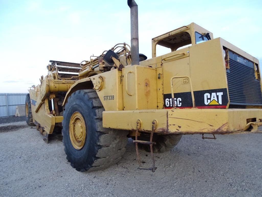 1990 Caterpillar 615C Paddle Scraper, 29.5-25 Tires, Hour Meter Reads: 3160, S/N: 5TF00338