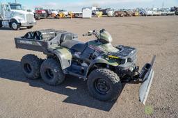 Polaris Sportsman 500 6x6 ATV, w/ Tracks, Front Snow Plow, On Demand AWD, Hour Meter Reads: 1560 -