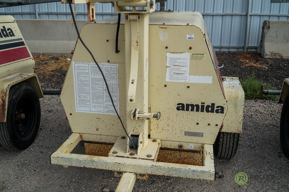 Amida AL4000 Towable Light Tower, Perkins 3-Cylinder Diesel, Ball Hitch, S/N: 990959671, Not a