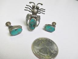 Sterling Silver and Turquoise Earring Set - con 317
