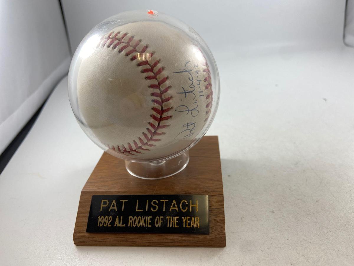 1992 AL Rookie of the Year - Pat Listach Signed Ball - con 346